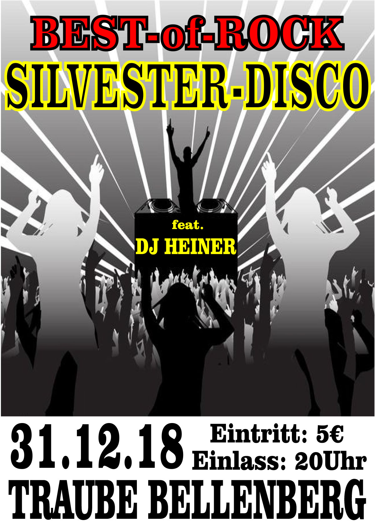 Baumeister reisen 2020 Best-of-Rock Silvester Disco feat. DJ Heiner Patan | Traube Bellenberg